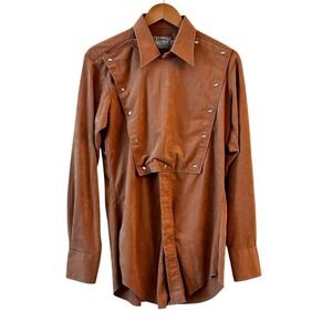 Vtg 80s H Bar C Ranchwear Longtail Double Pearl Snap Western Shirt Mens‎ 15.5